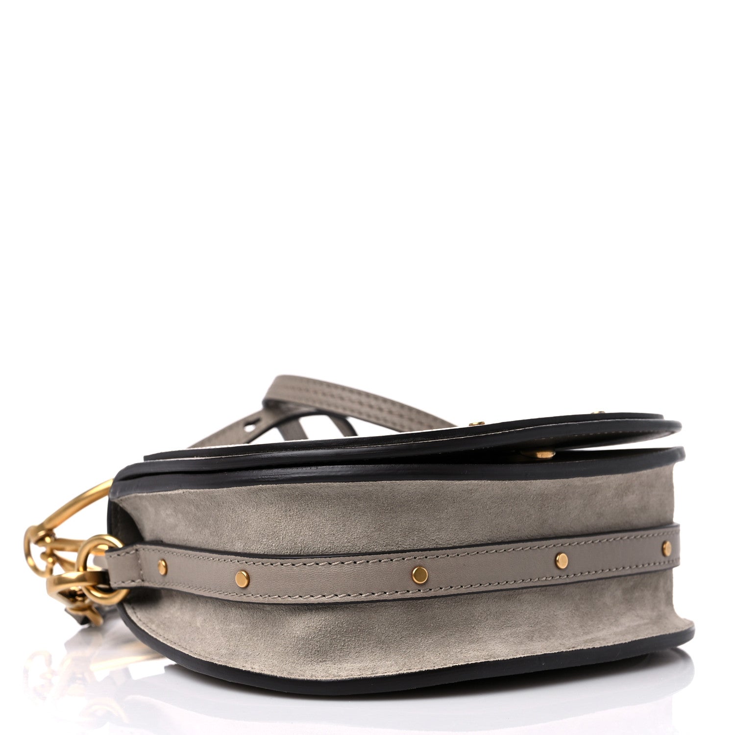 Chloe Calfskin Suede Small Nile Bracelet Bag Motty Grey 4 of 9