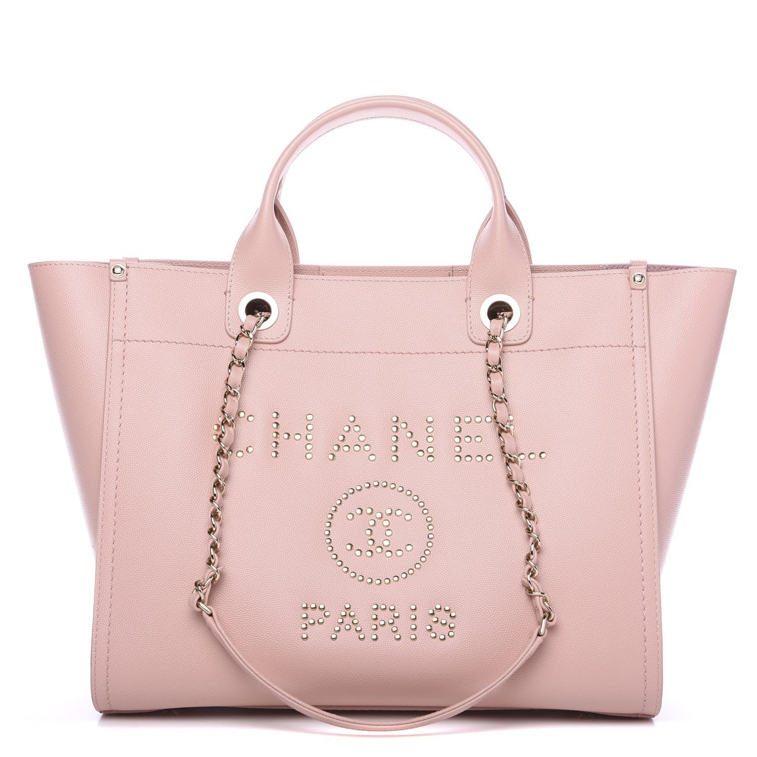 Chanel Caviar Small Studded Deauville Tote Light Pink 1 of 9