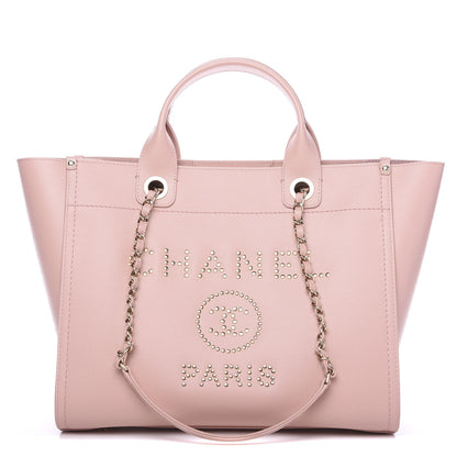Chanel Caviar Small Studded Deauville Tote Light Pink 1 of 9