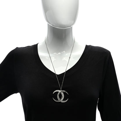 Chanel Baguette Crystal Moon CC Necklace Silver 2 of 4