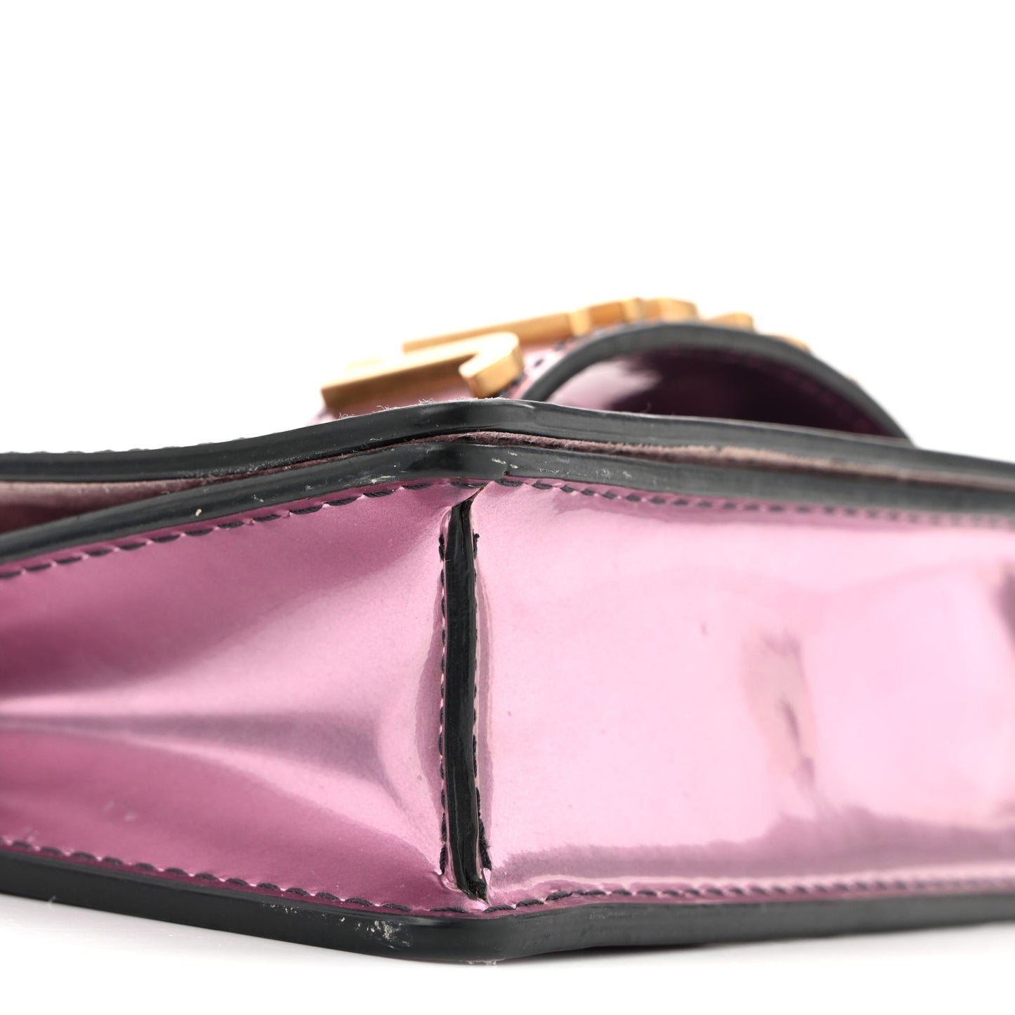 Metallic Calfskin J'Adior Mini Chain Flap Bag Pink