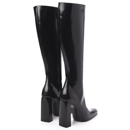 Balenciaga Patent Knee High Calfskin 110mm Boots 38 Black 4 of 8