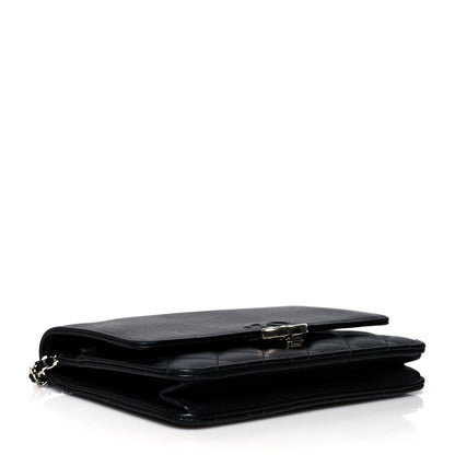 Chanel Grained Calfskin Quilted CC Box Wallet On Chain WOC Black 4 of 12