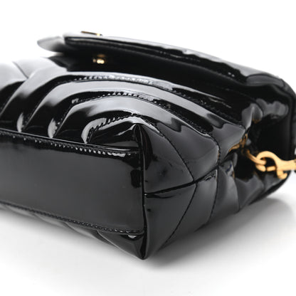 Saint Laurent Patent Y Quilted Monogram Toy Loulou Crossbody Bag Black 7 of 11