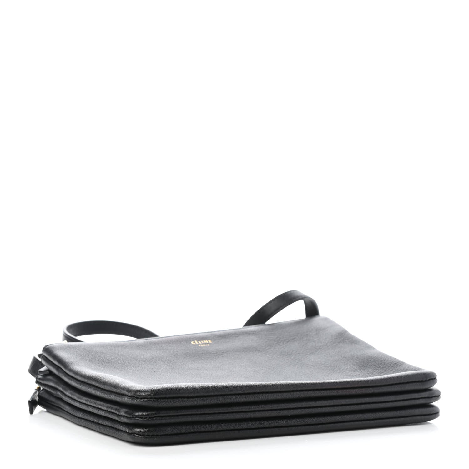Celine Lambskin Small Trio Crossbody Bag Black 3 of 4