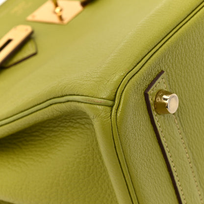 Hermes Chevre Mysore Birkin 30 Vert Anis 10 of 14