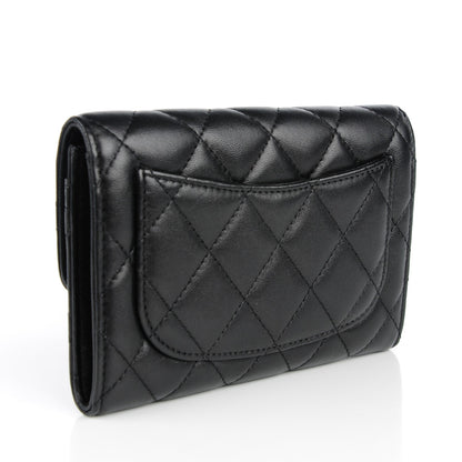 Chanel Lambskin Quilted Small Flap Wallet Black 3 of 8