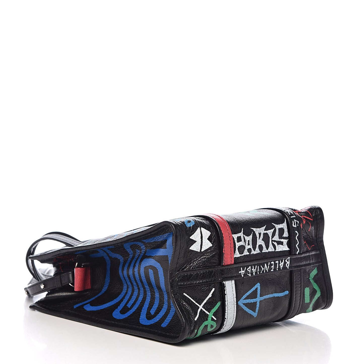 Agneau Arena Graffiti All Over S Bazar Shopper Tote Black Vert Rouge