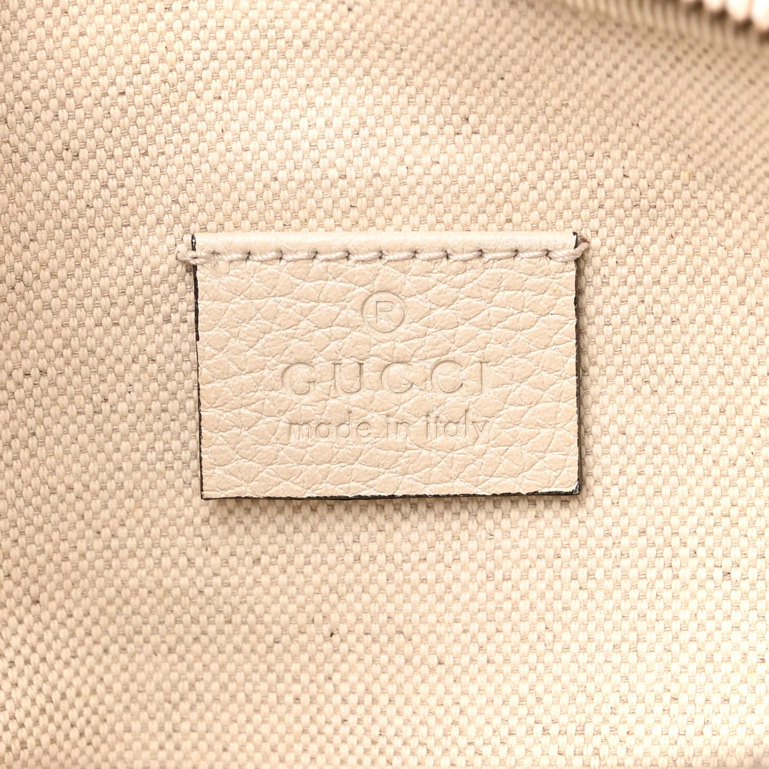 Gucci Grained Calfskin Logo Belt Bag White 6 of 10