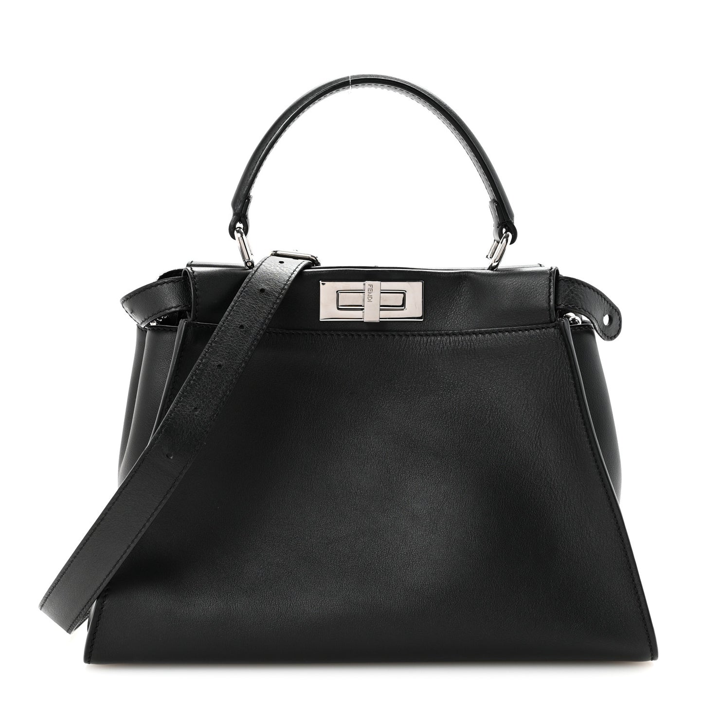 Vitello Seta Snakeskin Crocodile Monster Eyes Medium Peekaboo Iconic Satchel Black Girasole