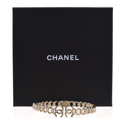 Chanel Metal CC Chain Link Choker Necklace M Gold 5 of 5