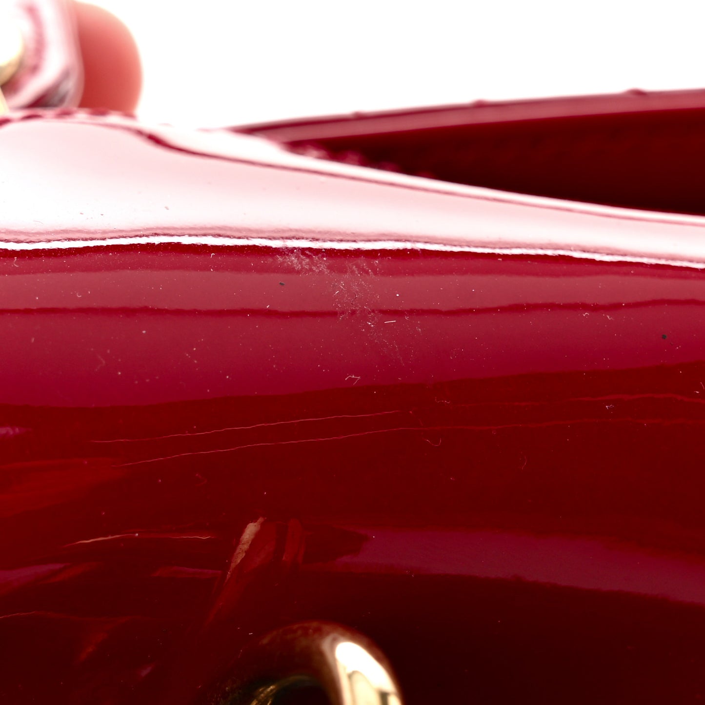 Patent Cannage Mini Lady Dior Red