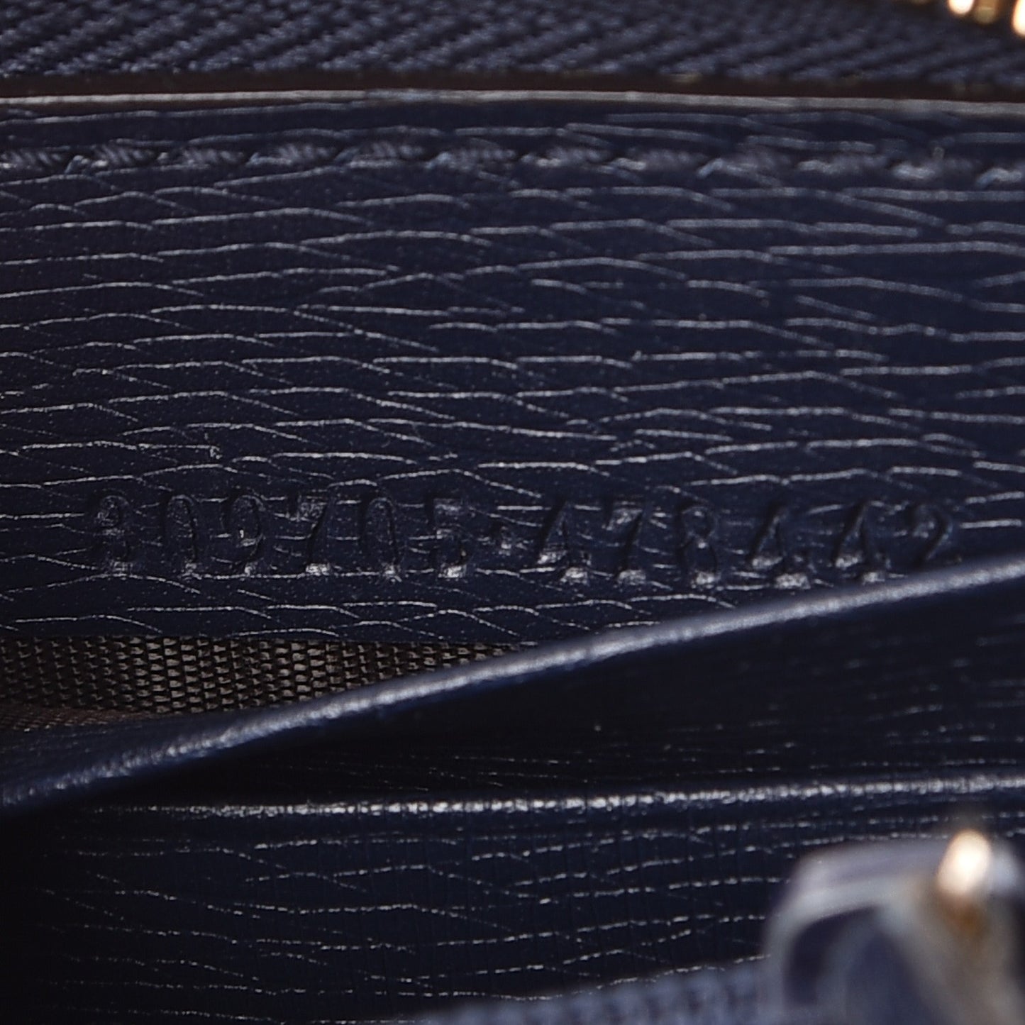 Calfskin Heartbeat Print Zip Around Wallet Blue