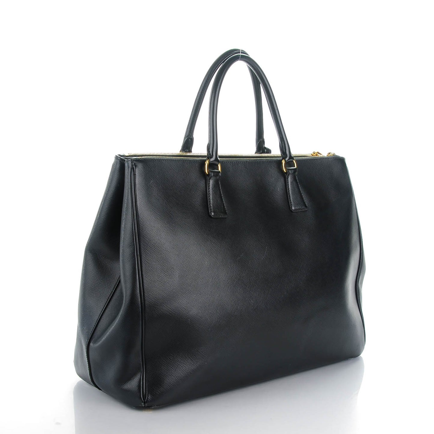 Saffiano Lux Extra Large Galleria Double Zip Tote Black