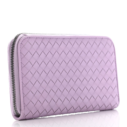 Bottega Veneta Nappa Intrecciato Zip Around Wallet Lilac 3 of 10