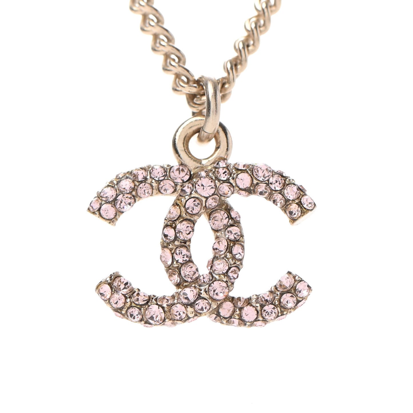 Crystal CC Necklace Pink Gold