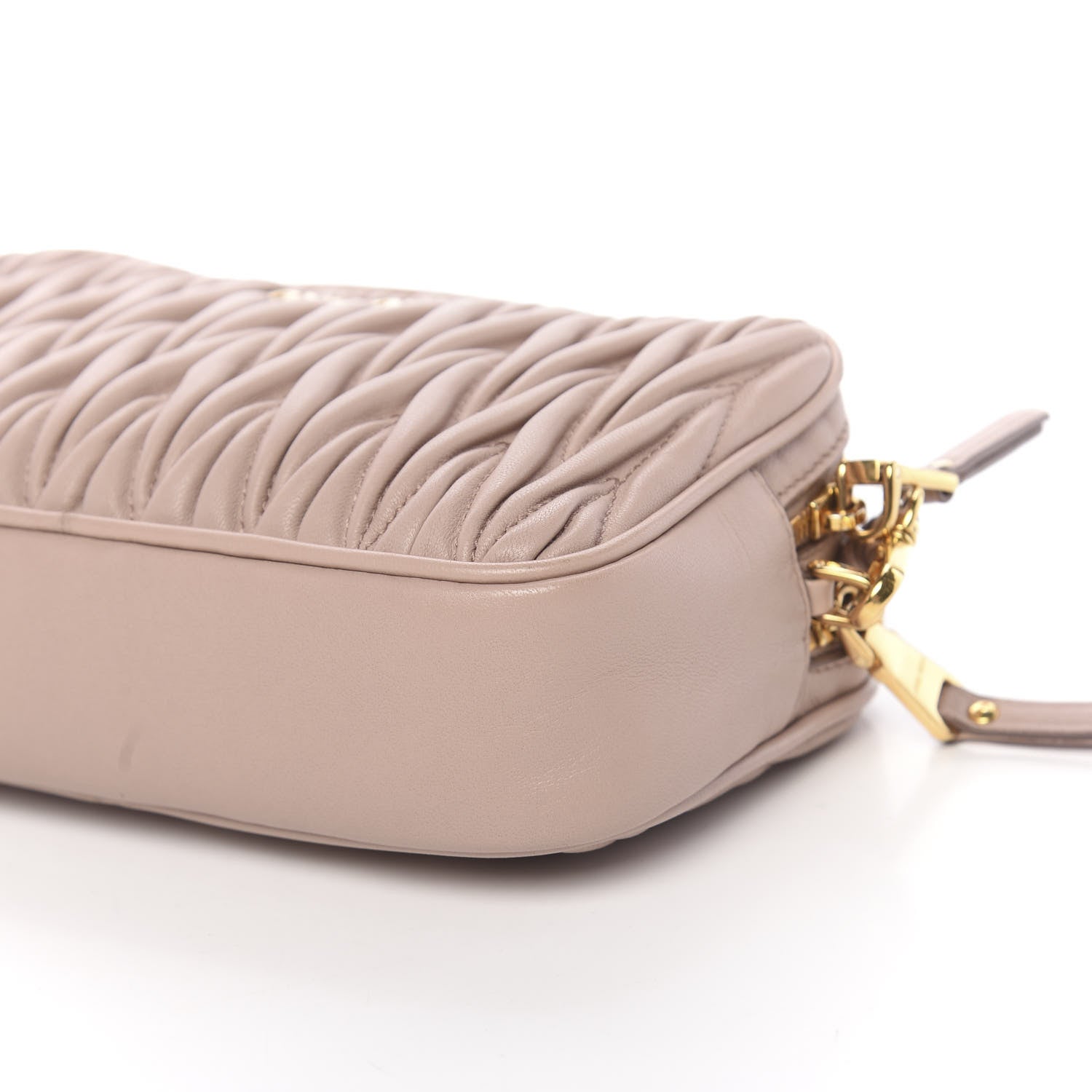 Miu Miu Nappa Matelasse Double Zip Chain Shoulder Bag Cammeo 10 of 14