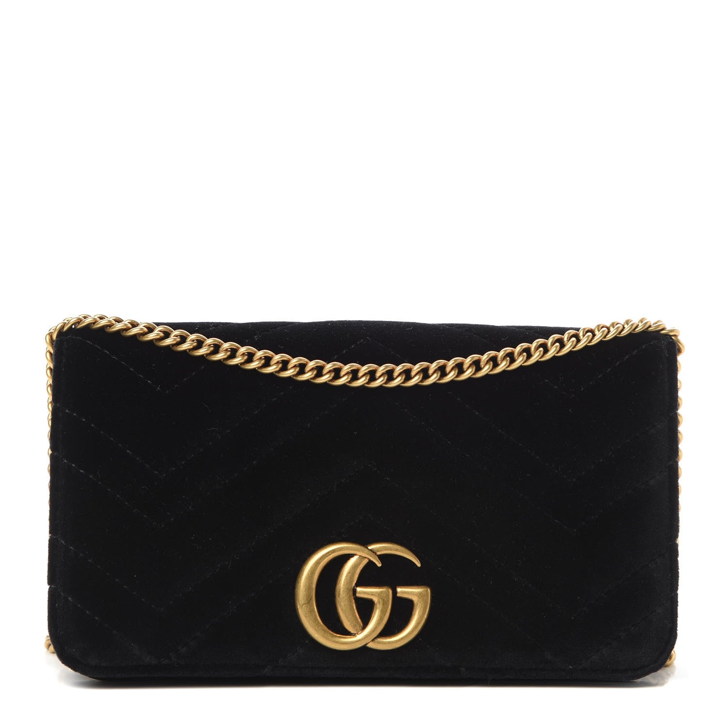 Gucci Velvet Matelasse GG Marmont Mini Bag Black 1 of 10
