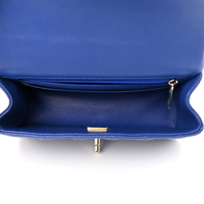 Chanel Lambskin Quilted Mini Top Handle Rectangular Flap Blue 5 of 12