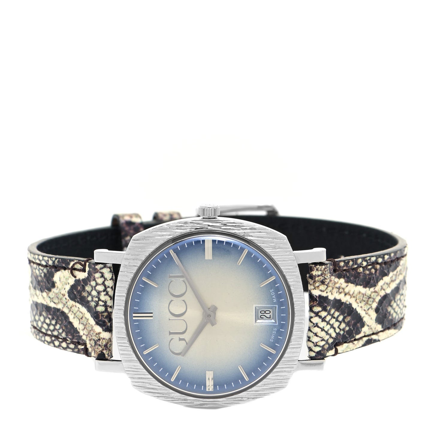 Stainless Steel Calfskin 36mm Pantheon Quartz Watch Blue