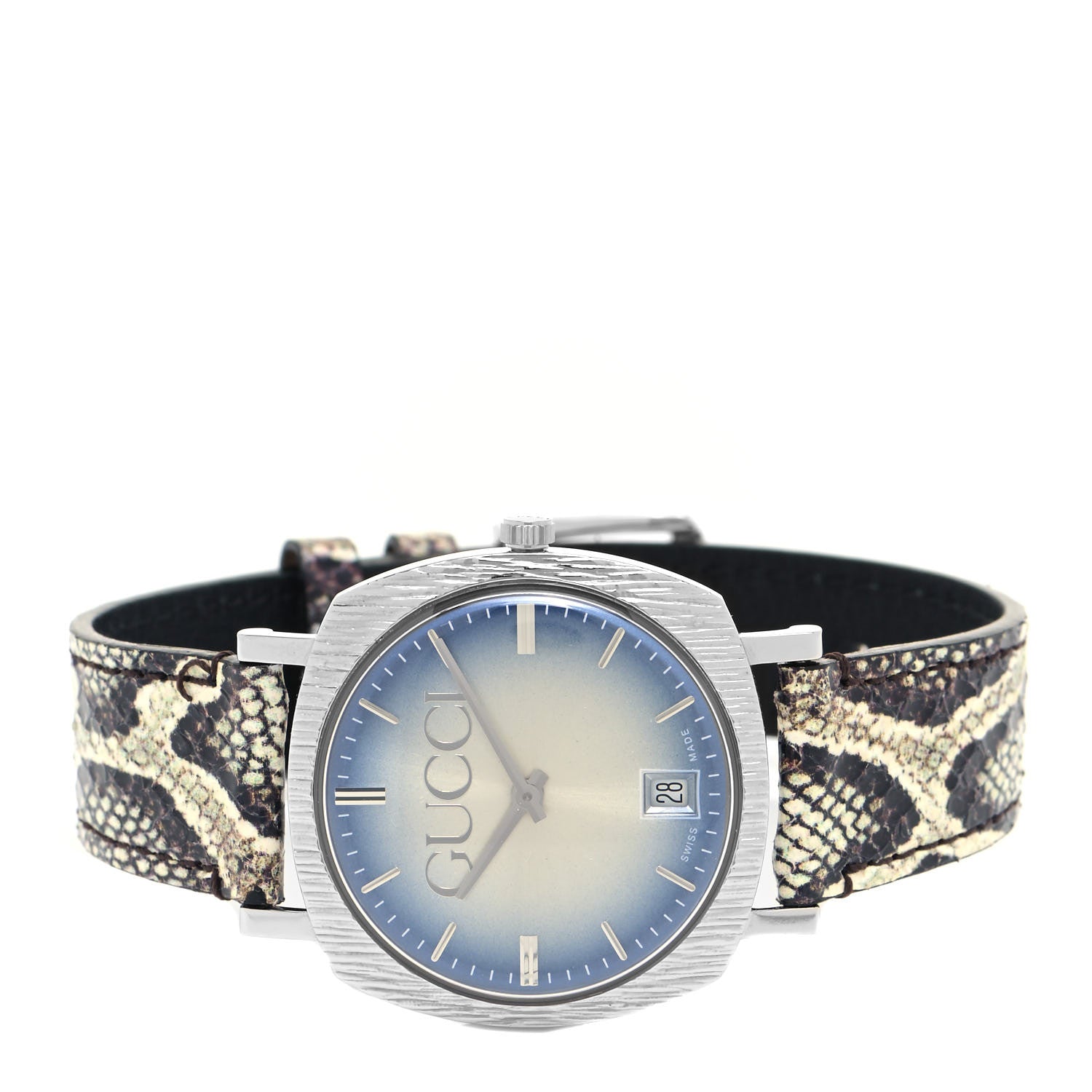 Gucci Stainless Steel Calfskin 36mm Pantheon Quartz Watch Blue 2 of 5