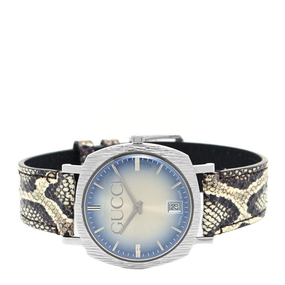Gucci Stainless Steel Calfskin 36mm Pantheon Quartz Watch Blue 2 of 5
