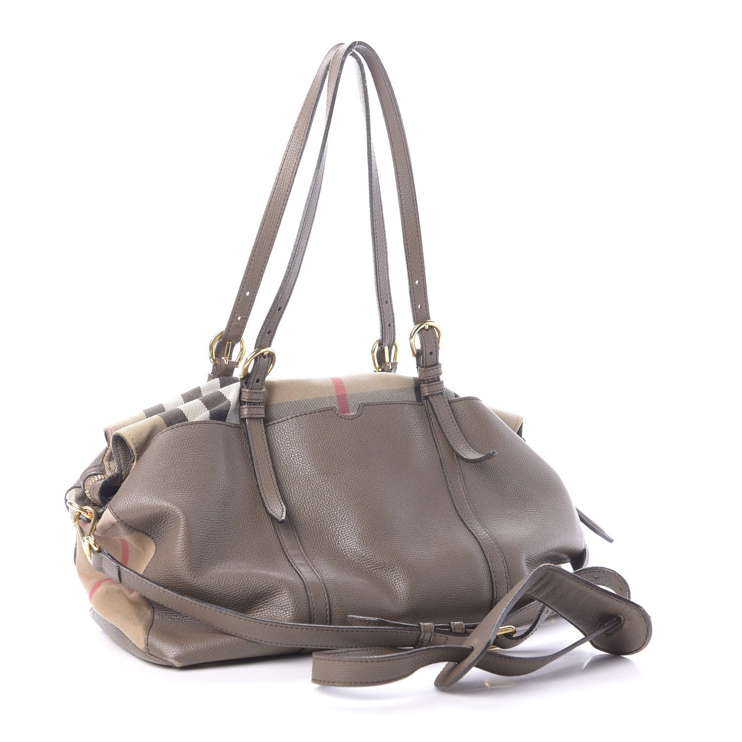 Grainy Calfskin House Check Mason Diaper Tote