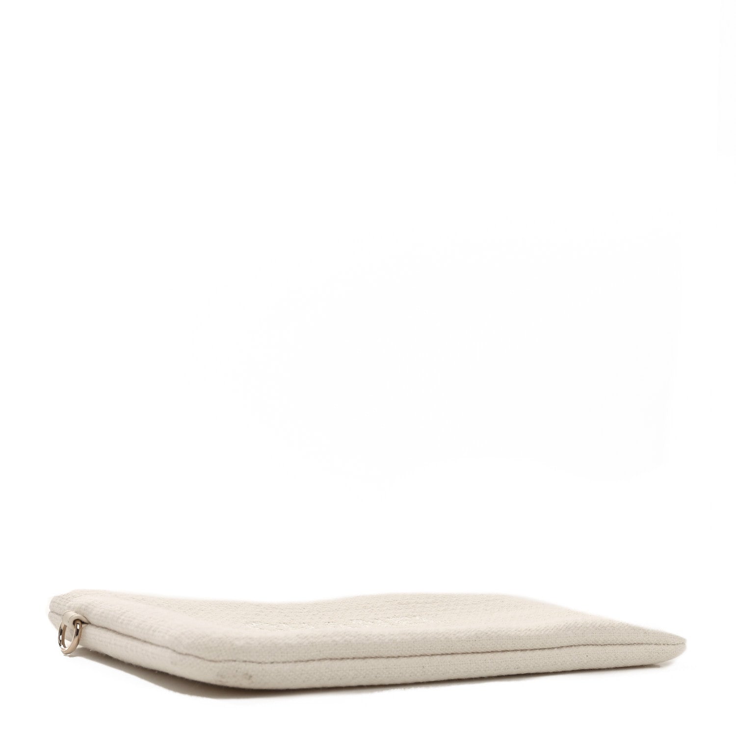Chanel Canvas Deauville Cosmetic Pouch Light Beige 4 of 9