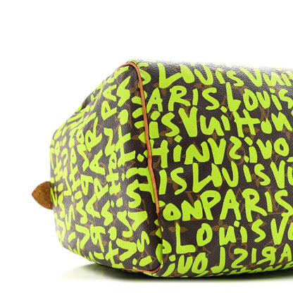 Louis Vuitton Monogram Graffiti Speedy 30 Green 9 of 11