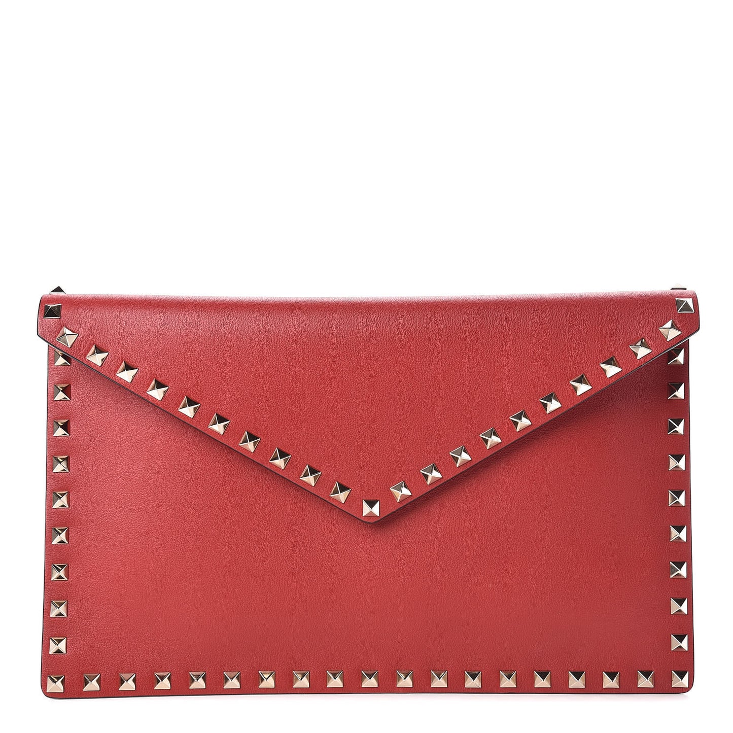 Vitello Large Rockstud Envelope Clutch Rosso Valentino