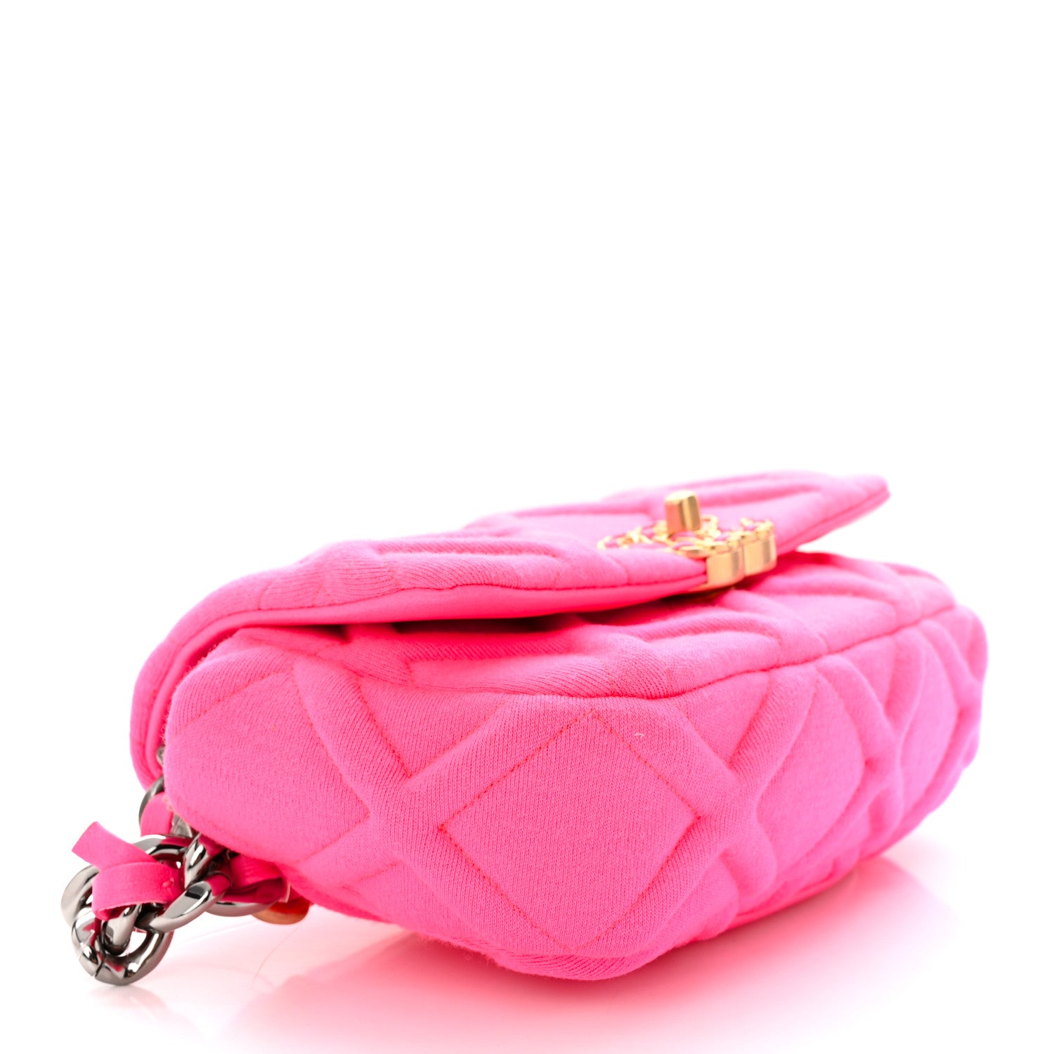 Chanel Jersey Quilted Chanel 19 Waist Bag Pink 4 of 12