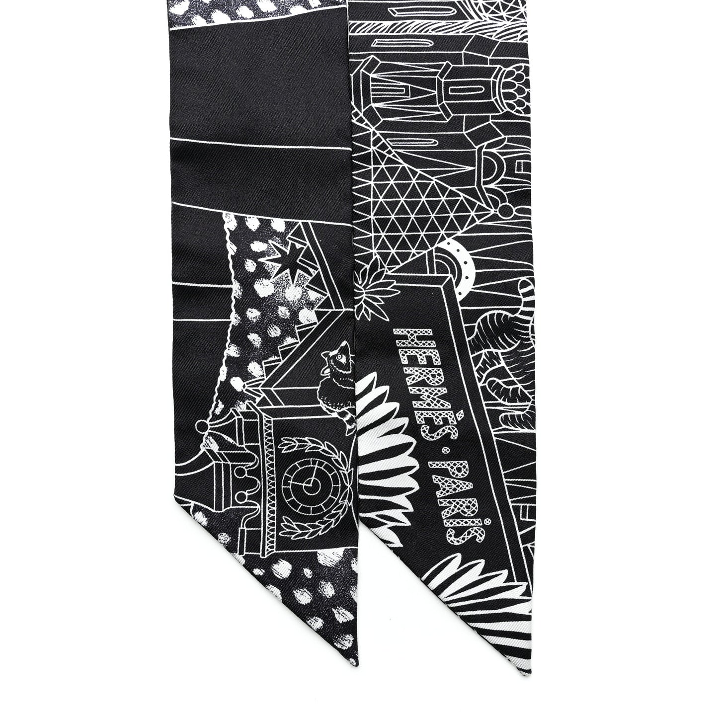 Silk Animapolis Twilly Black White