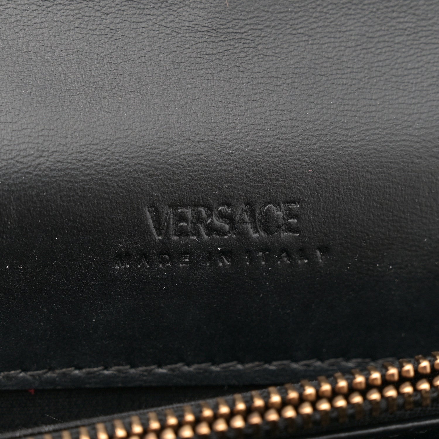 Versace Calfskin Greca Goddess Wallet On Chain Black 6 of 10