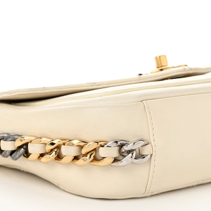 Chanel Calfskin Stitched Small Precious Union Flap Bag White 9 of 10