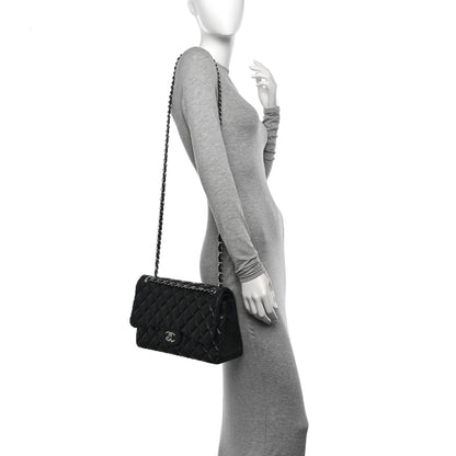 Chanel Lambskin Quilted Jumbo Double Flap Black 2 of 17