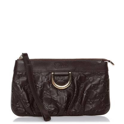 Gucci Guccissima D Gold Wristlet Chocolate 1 of 7