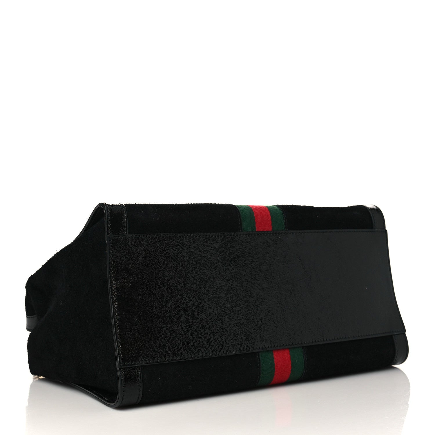 Gucci Suede Patent GG Web Medium Ophidia Tote Bag Black 4 of 6