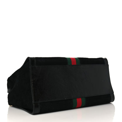 Gucci Suede Patent GG Web Medium Ophidia Tote Bag Black 4 of 6
