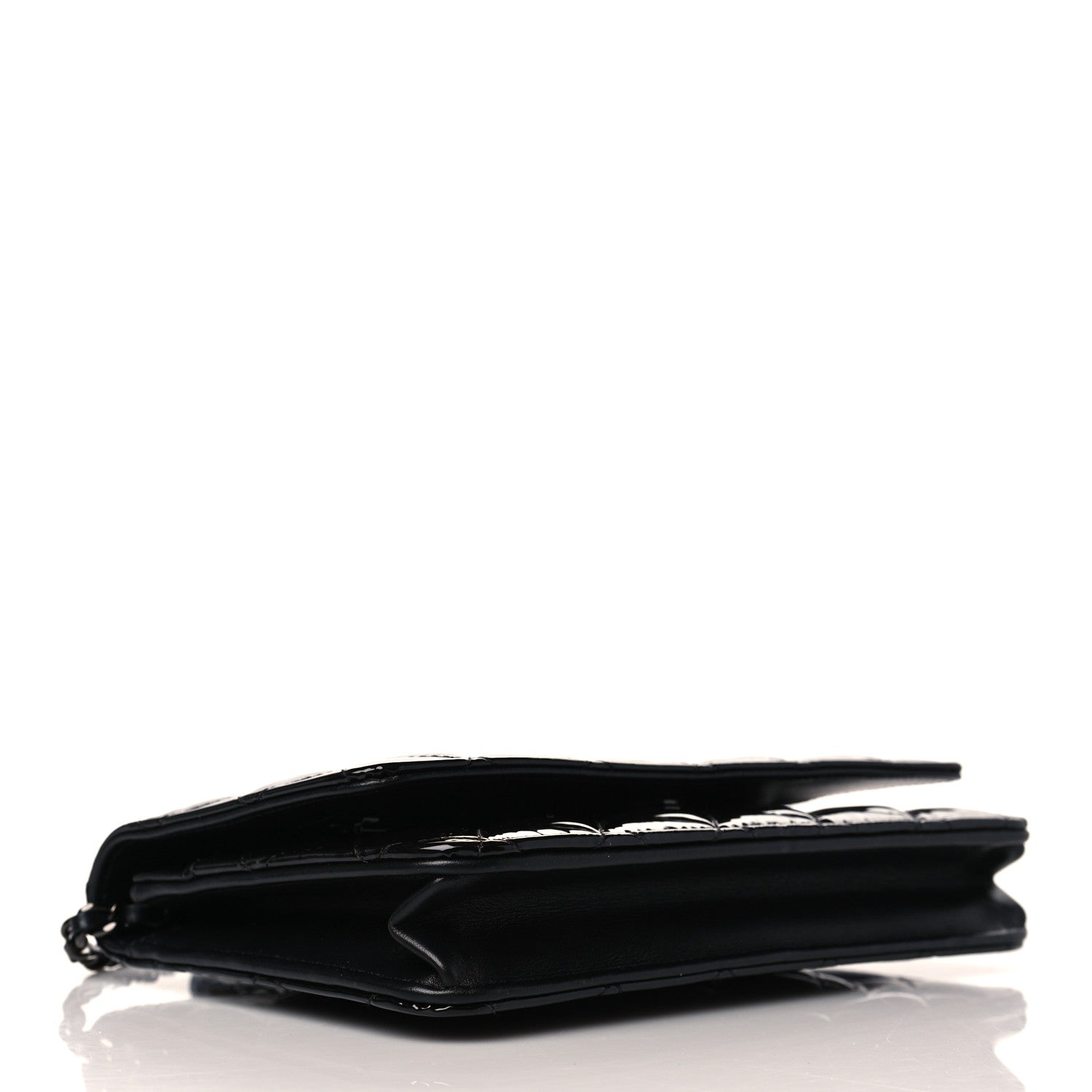 Chanel Patent Quilted Wallet On Chain WOC Black 4 of 12
