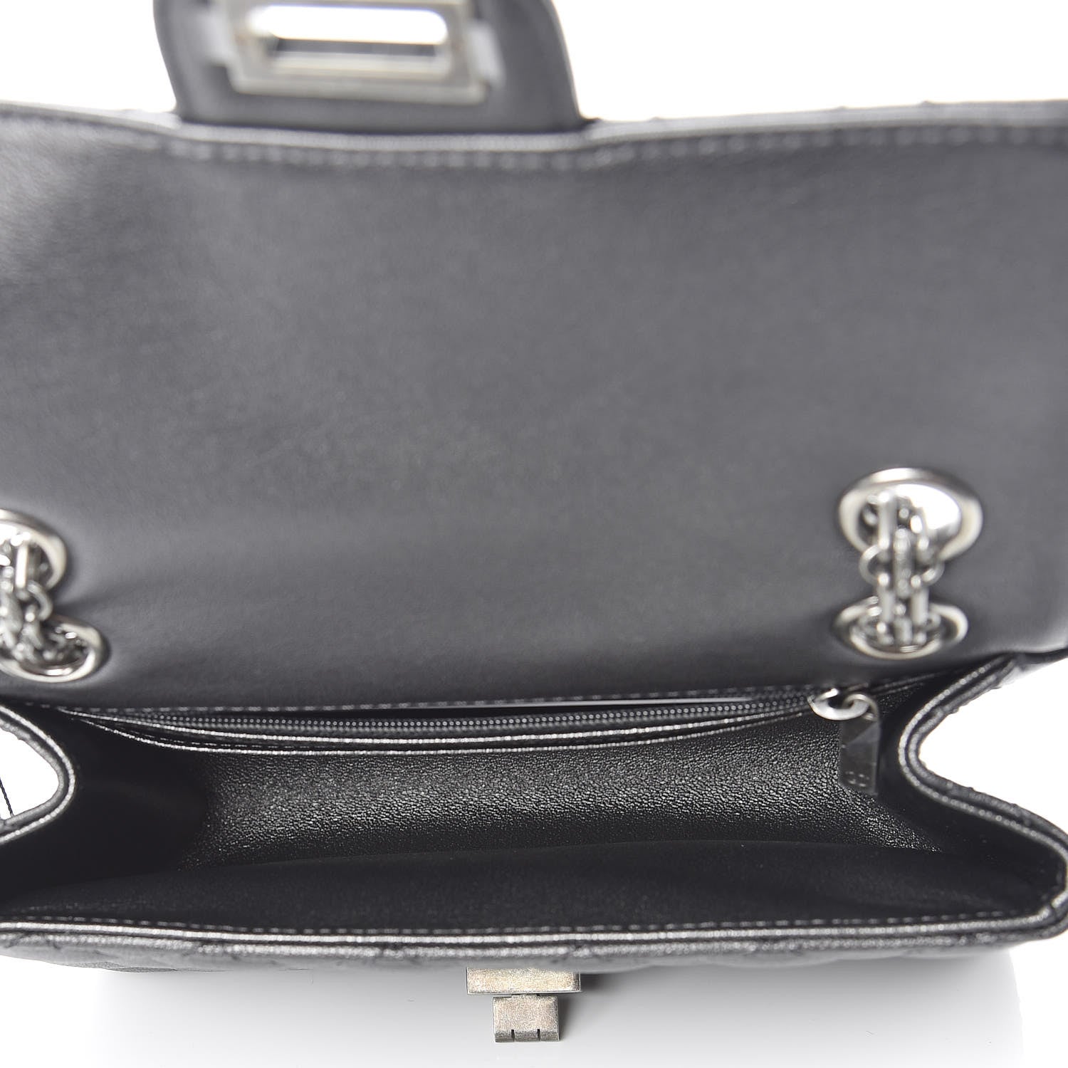 Chanel Metallic Sheepskin Quilted 2.55 Reissue Mini Flap Dark Silver 5 of 11