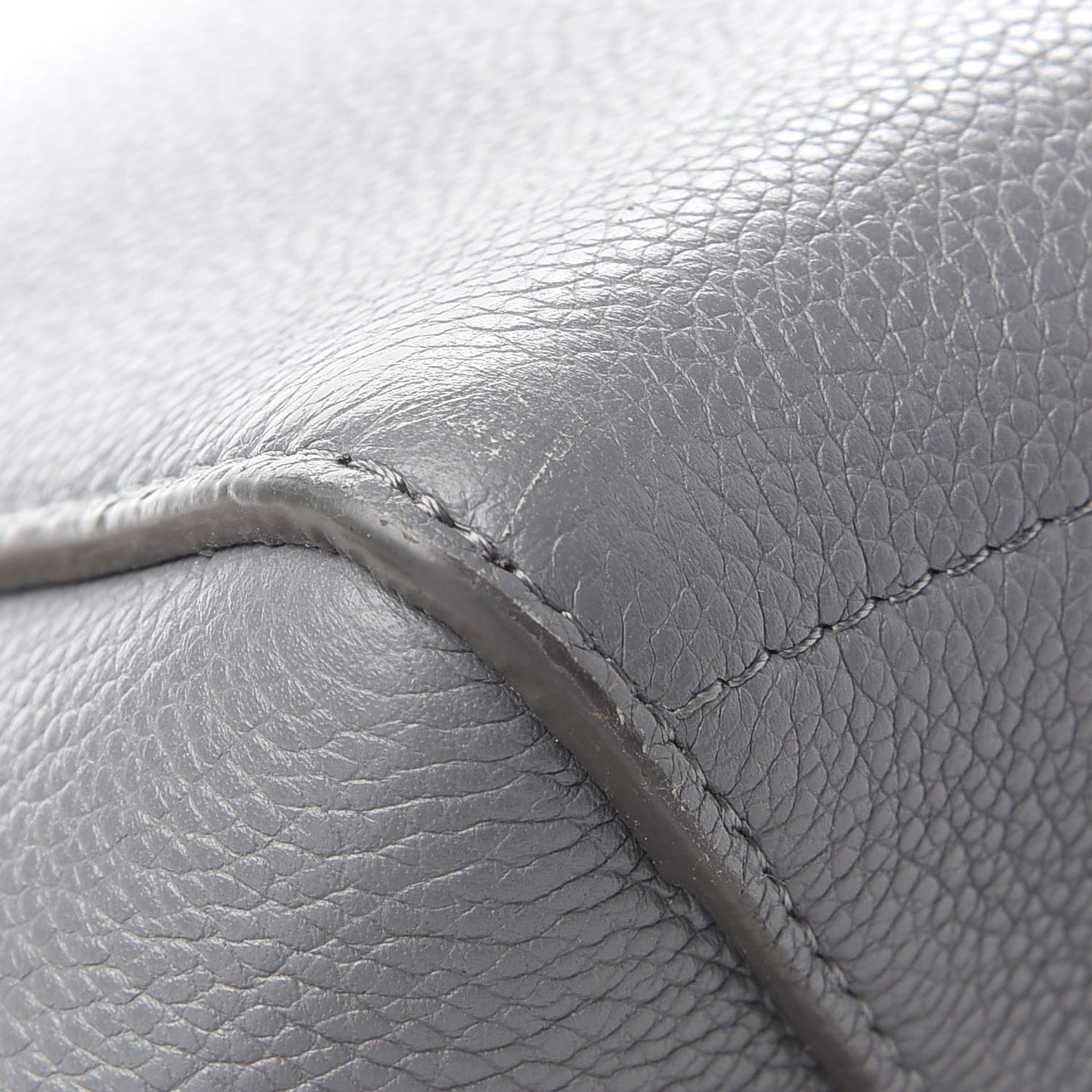 Soft Grained Calfskin Sangle Bucket Bag Grey