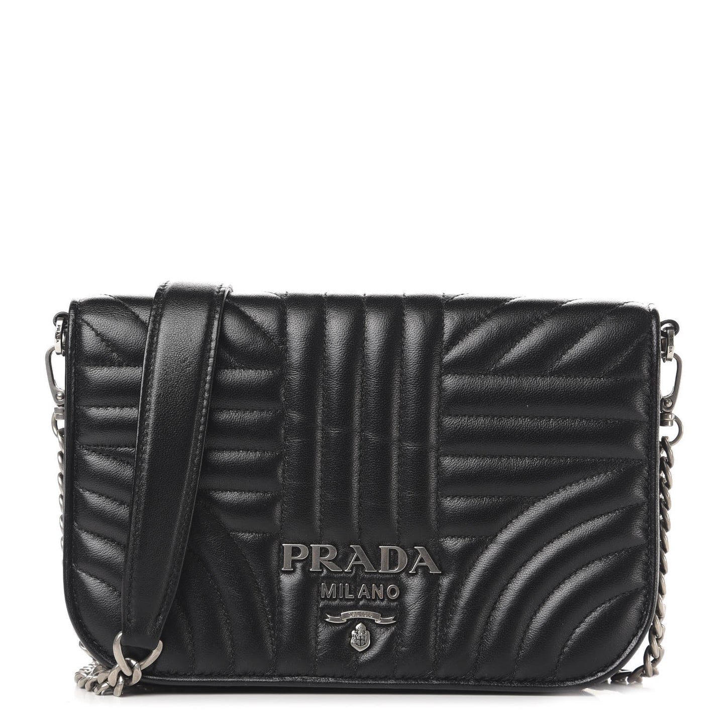 Soft Calfskin Impunture Small Diagramme Crossbody Bag Black