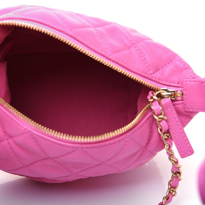 Chanel Lambskin Quilted Small Perfect Meeting Hobo Pink 5 of 15