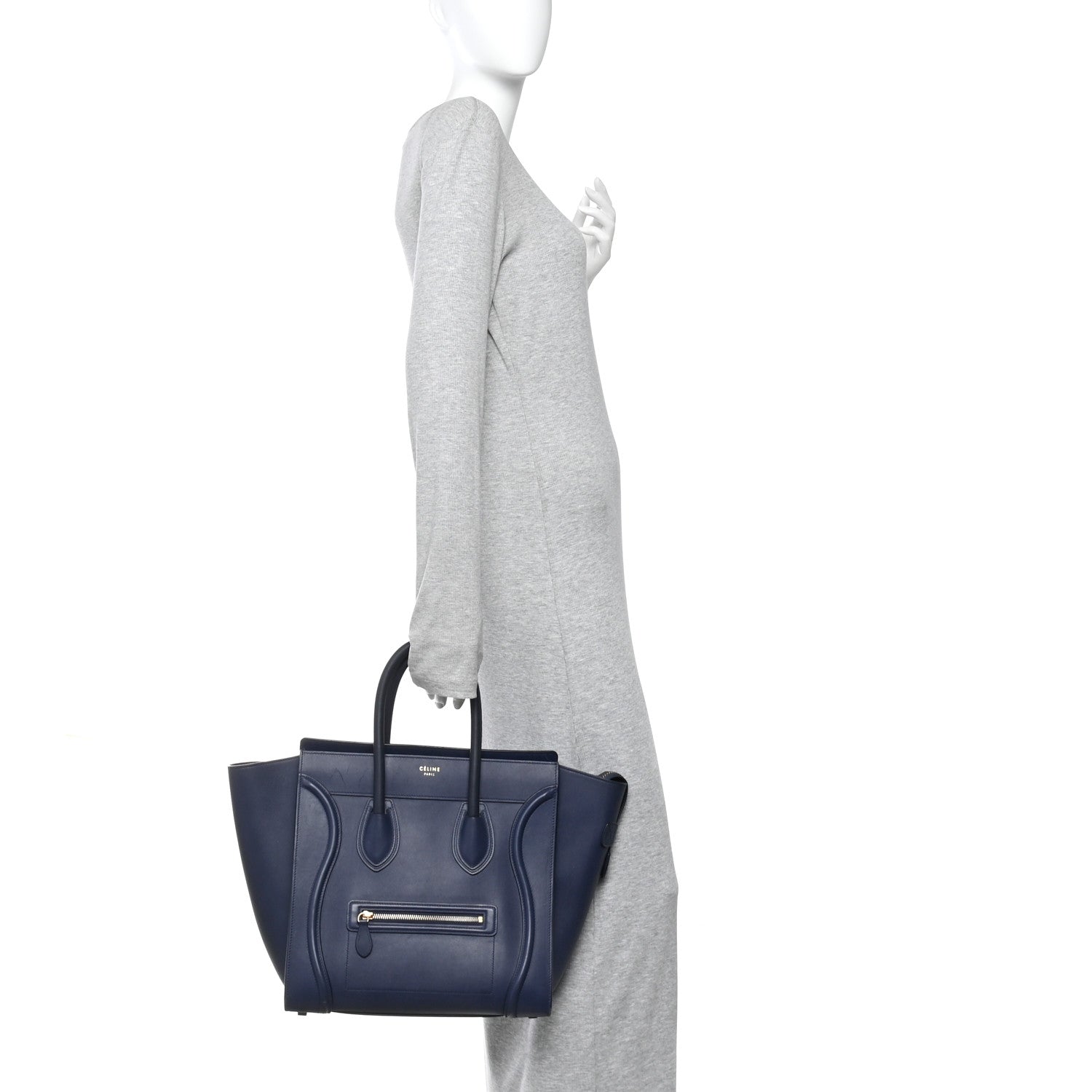 Celine Smooth Calfskin Mini Luggage Ink 2 of 17