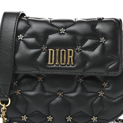 Christian Dior Calfskin Quilted Studded Star Dio(r)evolution Clutch With Chain Black 9 of 9