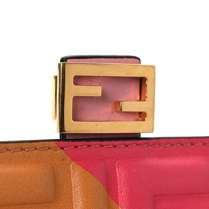 Fendi Nappa FF Embossed Line Print Nano Baguette Charm White Multicolor 12 of 12