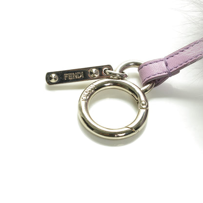 Fendi Fox Fur Shiny Nappa Bi-Color R ABCharm Bag Charm Lilla Blue Violetta 4 of 5