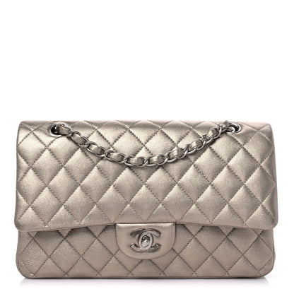 Chanel Metallic Lambskin Quilted Medium Double Flap Khaki 1 of 10