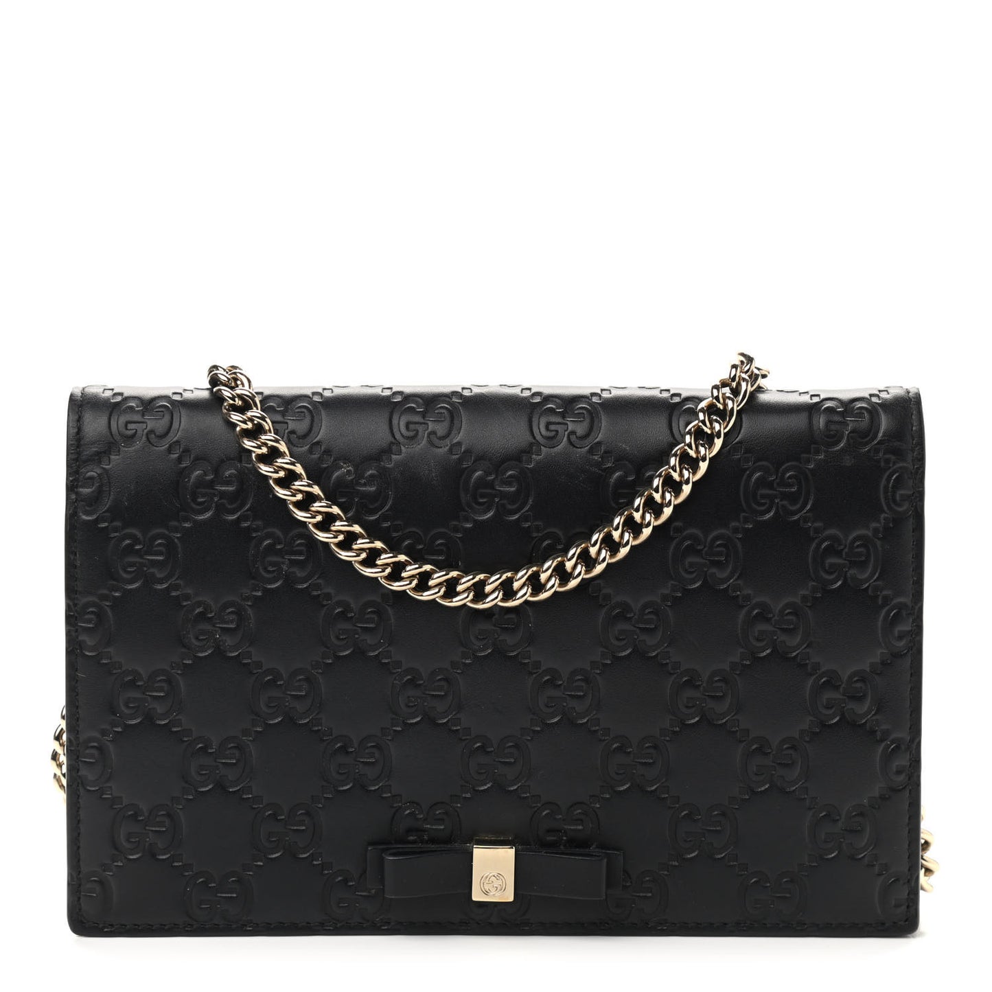 Guccissima Signature Bowy Chain Wallet Black