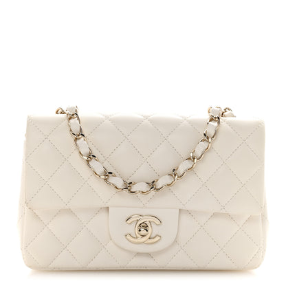 Chanel Lambskin Quilted Mini Rectangular Flap White 1 of 13